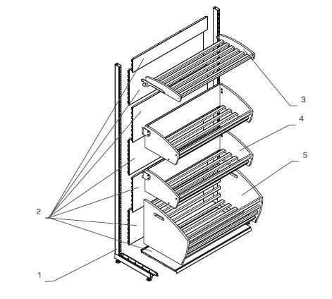 Стеллаж хлебный пристенный